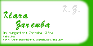 klara zaremba business card
